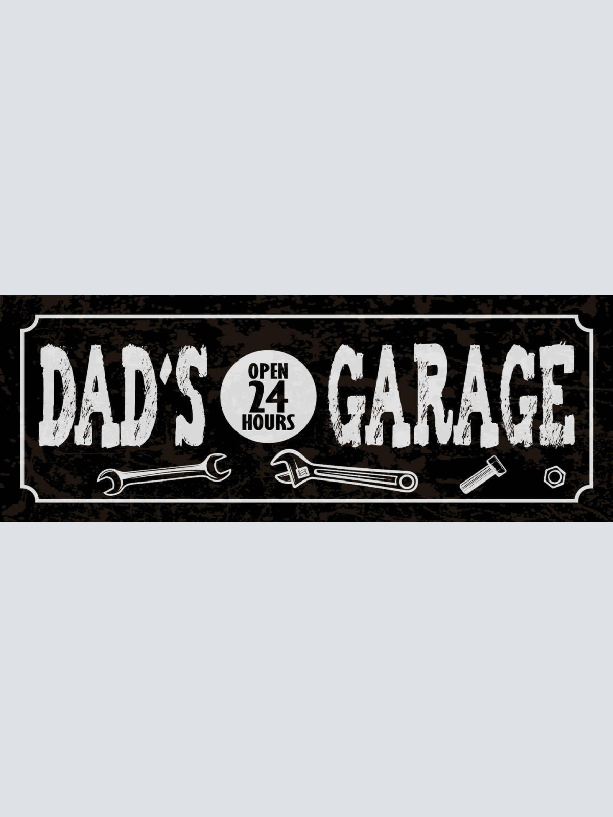 Schild Dad's Garage Open 24 Hours Vater Papa Offen Auto 27x10 Blech od.Holz