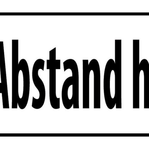 Schild Bitte Abstand Halten Distanz Corona Covid Virus 27x10 Blech od.Holz
