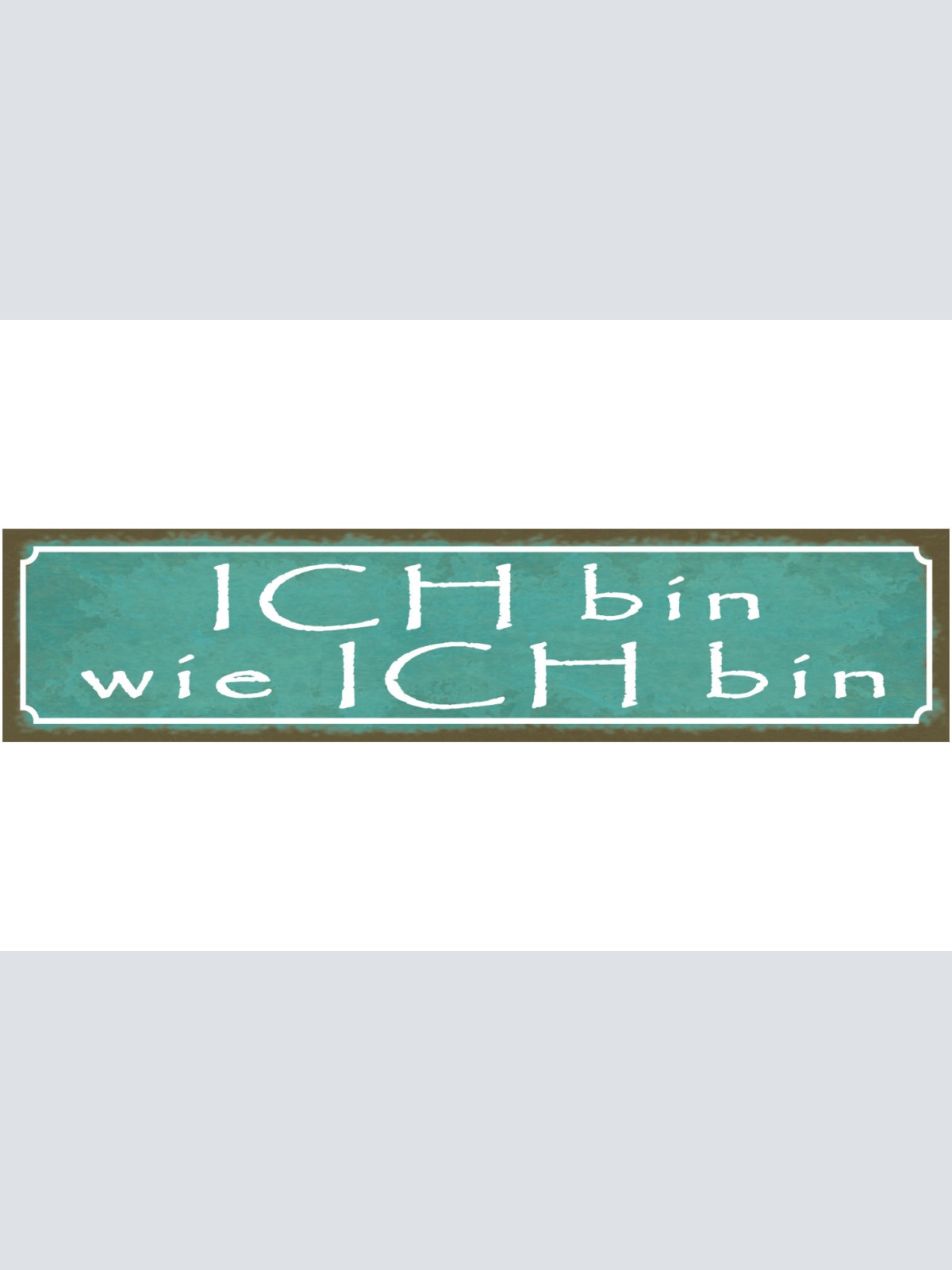 Schild Ich Bin Wie Ich Bin Selbstbewusst Akzeptanz Ego 46 x 10 Blech od. Holz