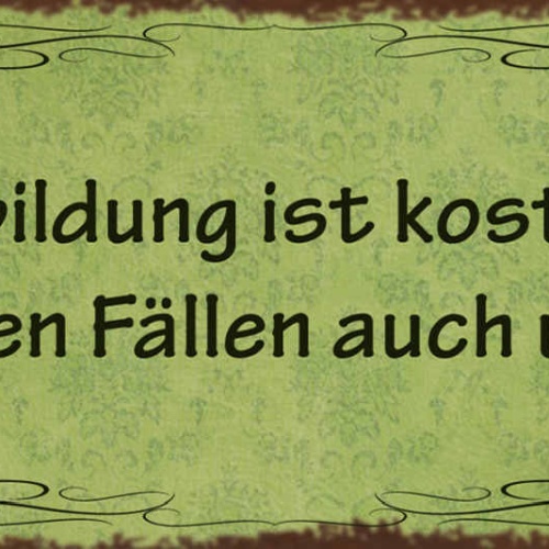 Schild Schulbildung Ist Kostenlos In Manchen Fällen Auch Umsonst Lernen 27x10