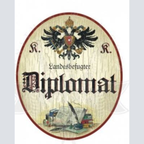 Kuk nostalgie holzschild  landesbefugter diplomat