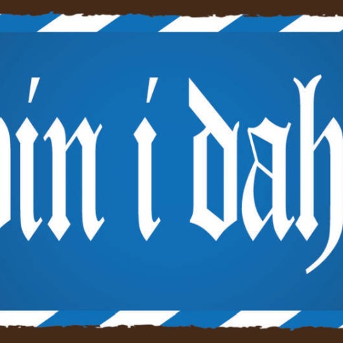 Schild Da Bin I Dahoam Da Bin Ich Daheim Zuhause Heimat Heim 27x10 Blech od.Holz