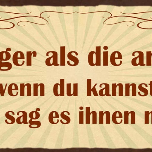 Schild Sei Klüger Als Die Anderen Wenn Du Kannst Aber Sag Es Ihnen Nicht 27x10