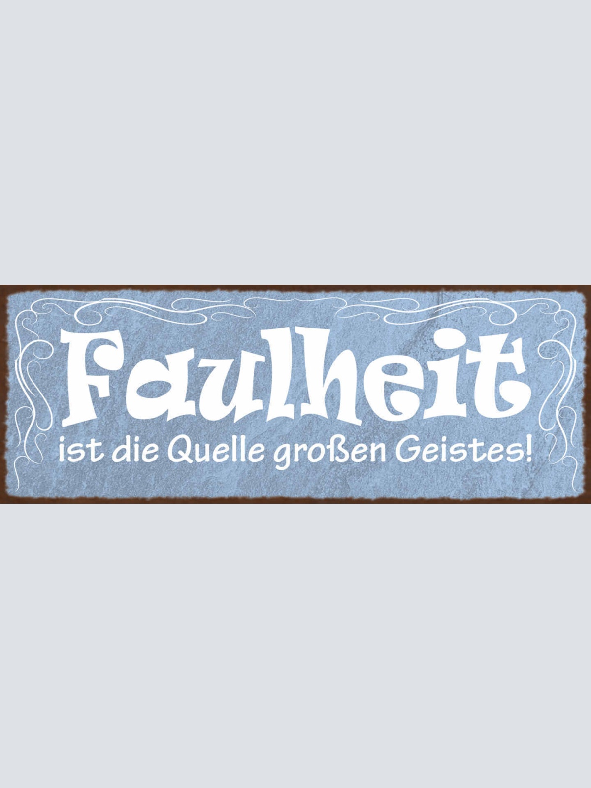 Schild Faulheit Ist Die Quelle Großen Geistes Faul Nichtstun 27x10 Blech od.Holz