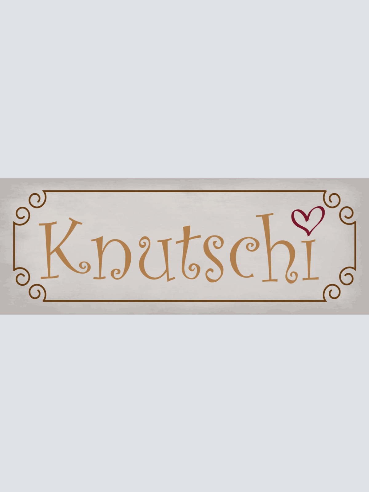 Schild Knutschi Knutschen Küssen Kuss Liebe Paar Romantik 27x10 Blech od.Holz