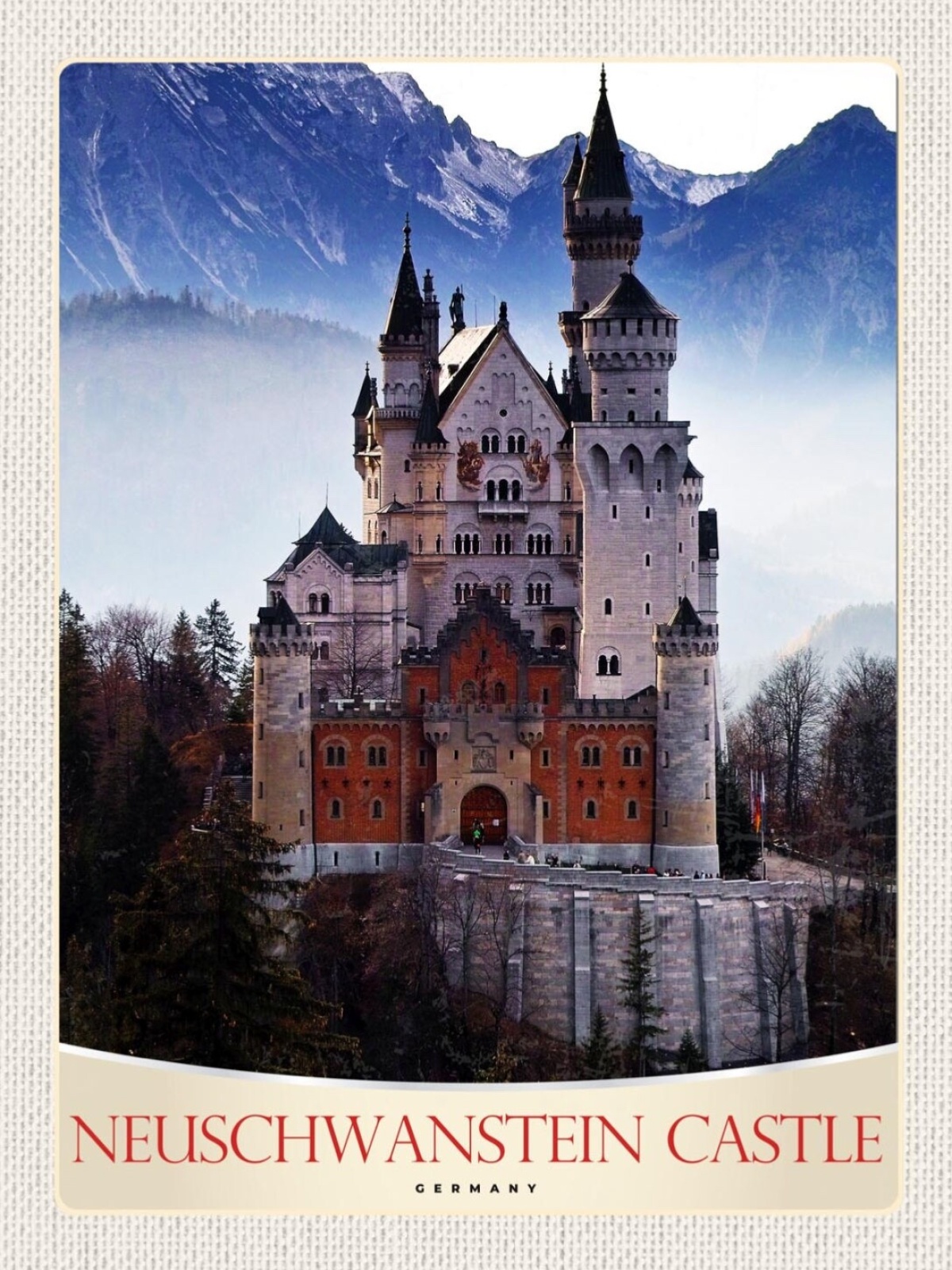 Schild Neuschwanstein Castle Schloss GER D 12x18 20x30 30x40 Blech od. Holz