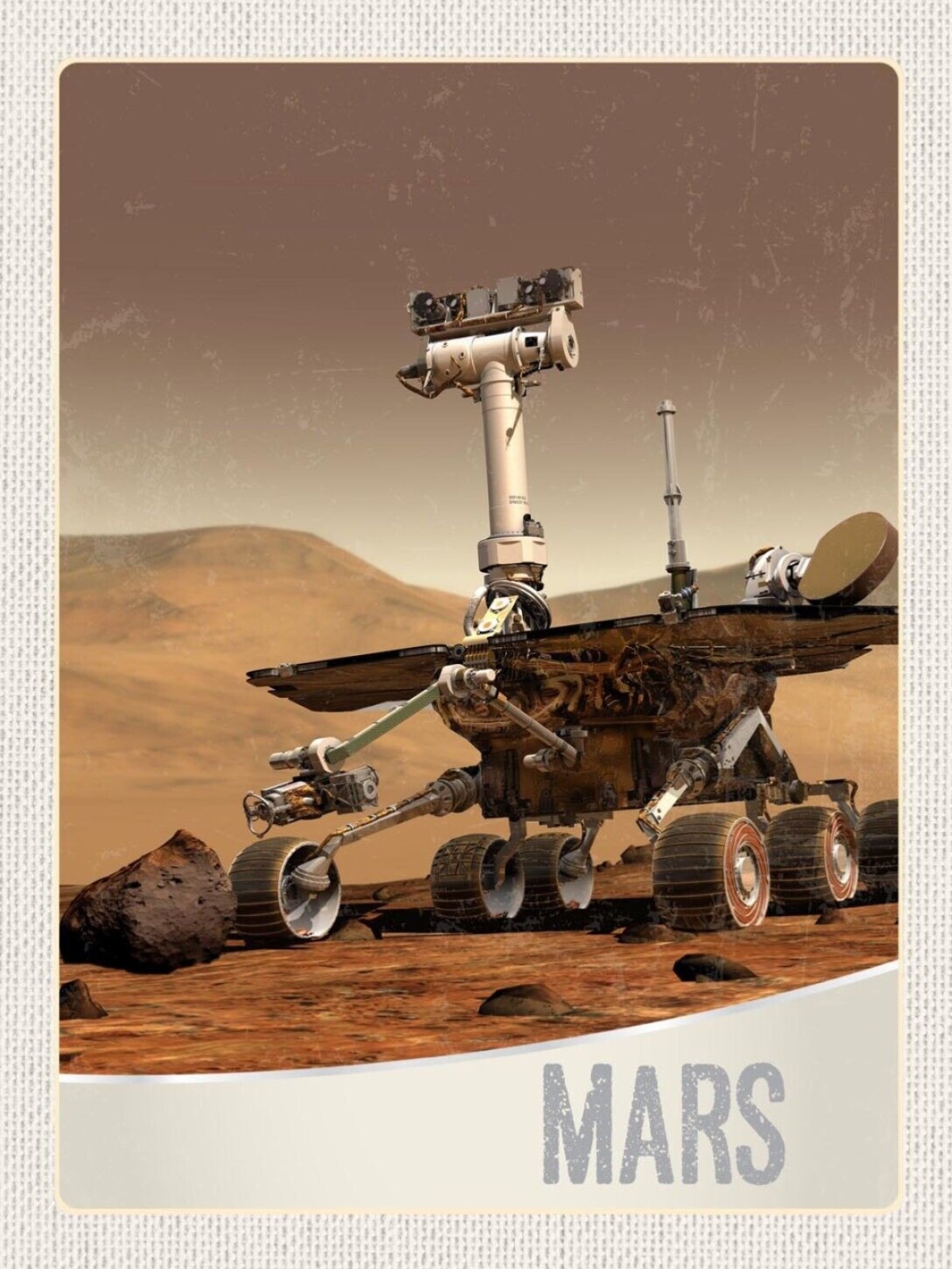 Schild Mars Opportunity Roboter Planet Raumfahrt 12x18 20x30 30x40 Blech/Holz