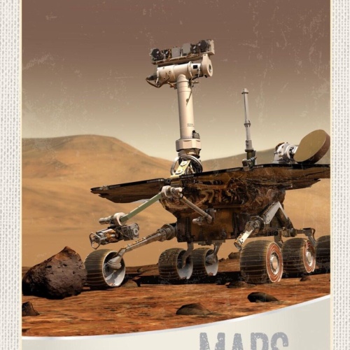 Schild Mars Opportunity Roboter Planet Raumfahrt 12x18 20x30 30x40 Blech/Holz