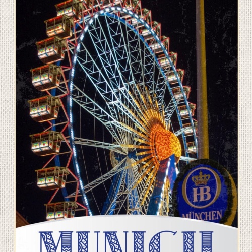Schild Munich Germany München Riesenrad D 12x18 20x30 30x40 Blech od. Holz