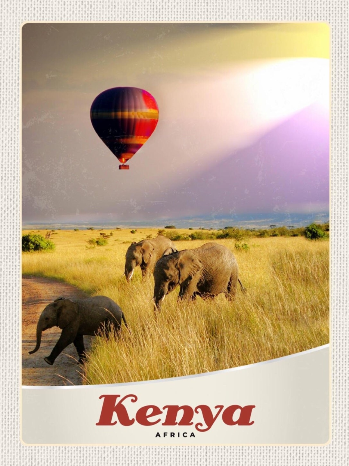 Schild "Kenya" Africa Tansania Ballon Safari Afrika 12x18 20x30 30x40 Blech/Holz