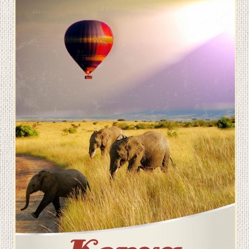 Schild "Kenya" Africa Tansania Ballon Safari Afrika 12x18 20x30 30x40 Blech/Holz
