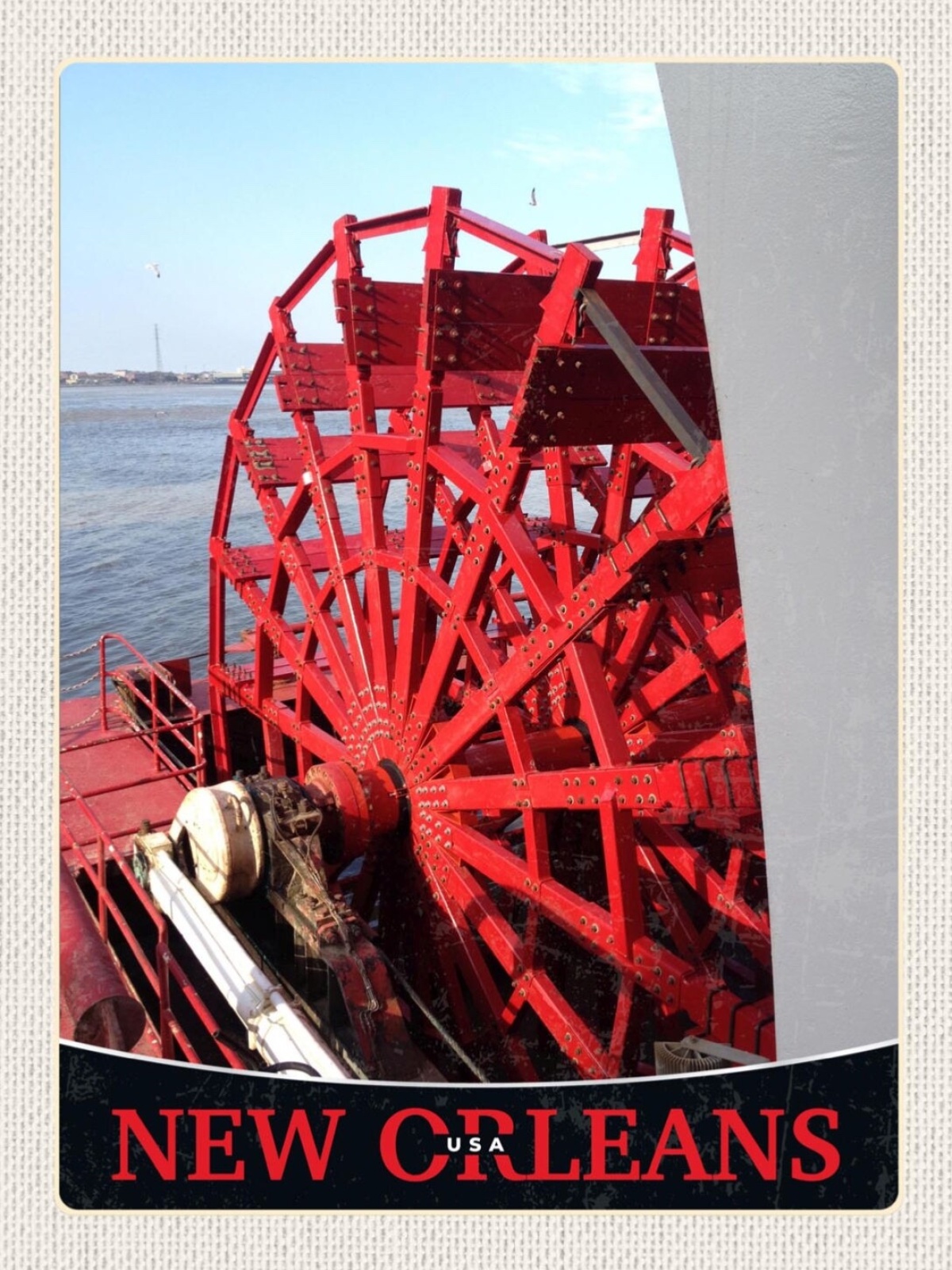 Schild New Orleans USA American Queen Schiff Rad 12x18 20x30 30x40 Blech/Holz