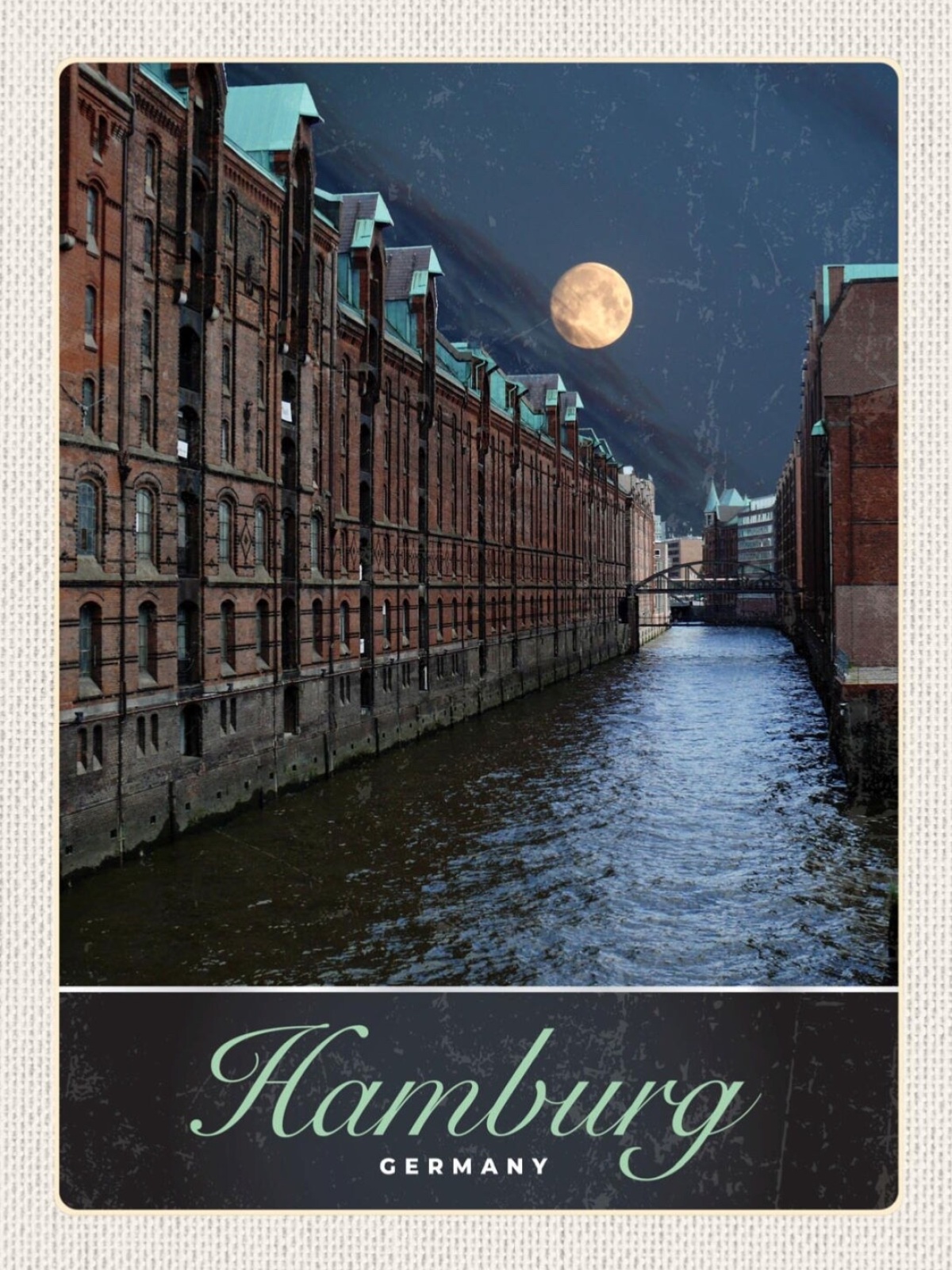 Schild Hamburg Germany Speicherstadt Deutschland 12x18 20x30 30x40 Blech/Holz