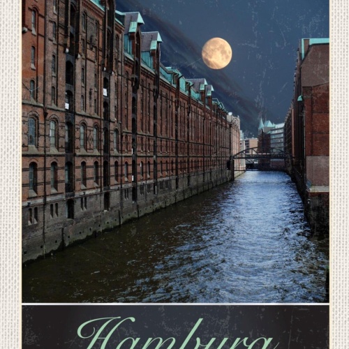 Schild Hamburg Germany Speicherstadt Deutschland 12x18 20x30 30x40 Blech/Holz