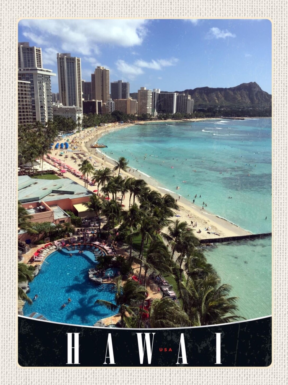 Schild Hawai USA Hawaii Palme Strand Meer Insel 12x18 20x30 30x40 Blech/Holz