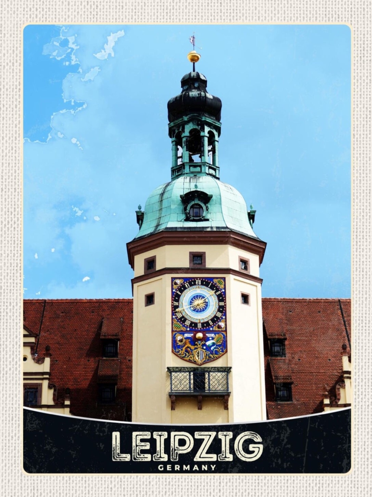 Schild Leipzig Germany Altes Rathaus Deutschland 12x18 20x30 30x40 Blech/Holz