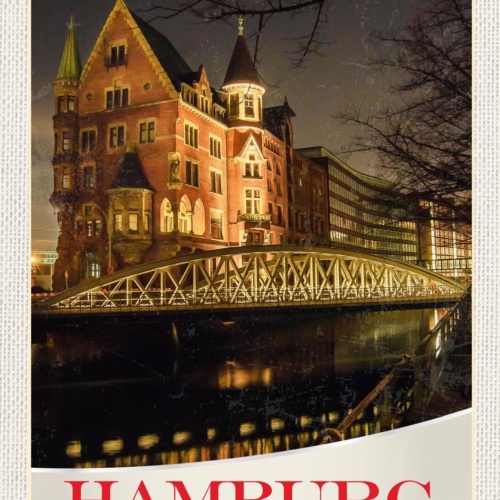 Schild Hamburg Germany Speicherstadt Deutschland 12x18 20x30 30x40 Blech/Holz