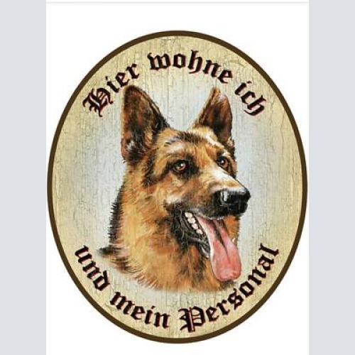 Kuk nostalgie türschild deutscher schäferhund hier wohne ich und mein personal
