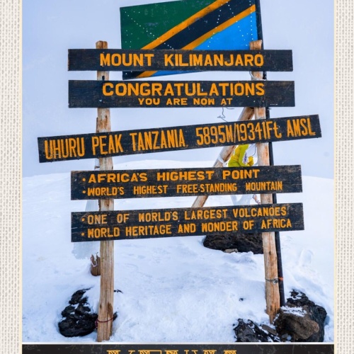 Schild "Kenya" Tansania Mt. Kilimanjaro Berg Afrika 12x18 20x30 30x40 Blech/Holz