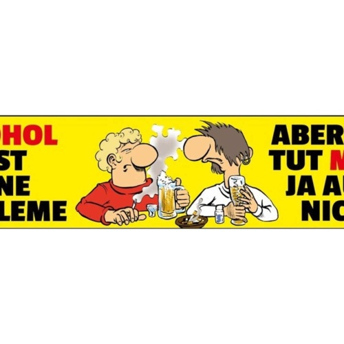 Schild Alkohol Probleme Milch Bier Glas Bar Lokal Trinken 46 x 10 Blech od. Holz