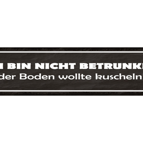 Schild Ich Bin Nicht Betrunken Boden Wollte Kuscheln Alk 46 x 10 Blech od. Holz