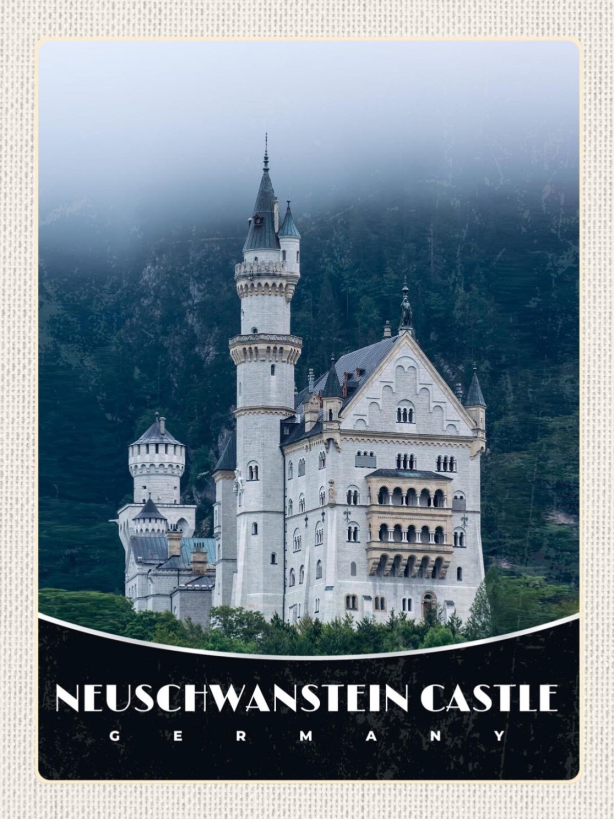 Schild Neuschwanstein Castle Schloss GER D 12x18 20x30 30x40 Blech od. Holz