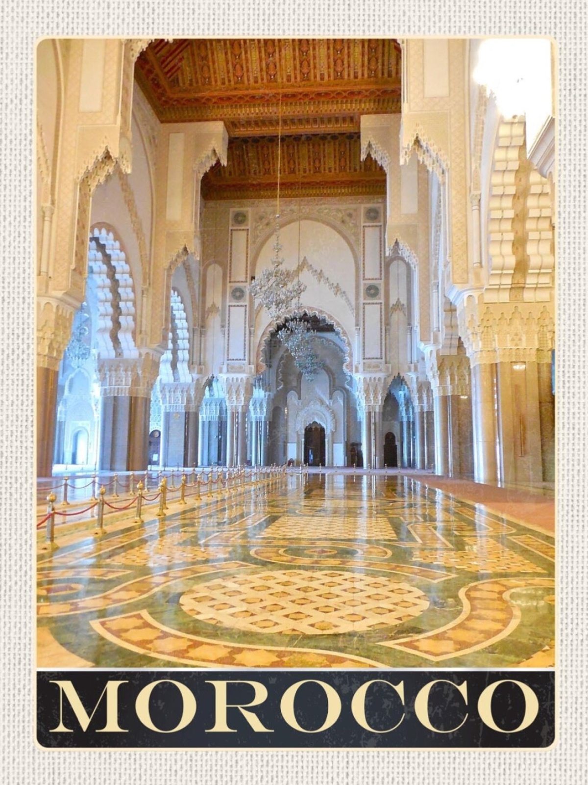 Schild Morocco Marokko Moschee Casablanca 12x18 20x30 30x40 Blech od. Holz