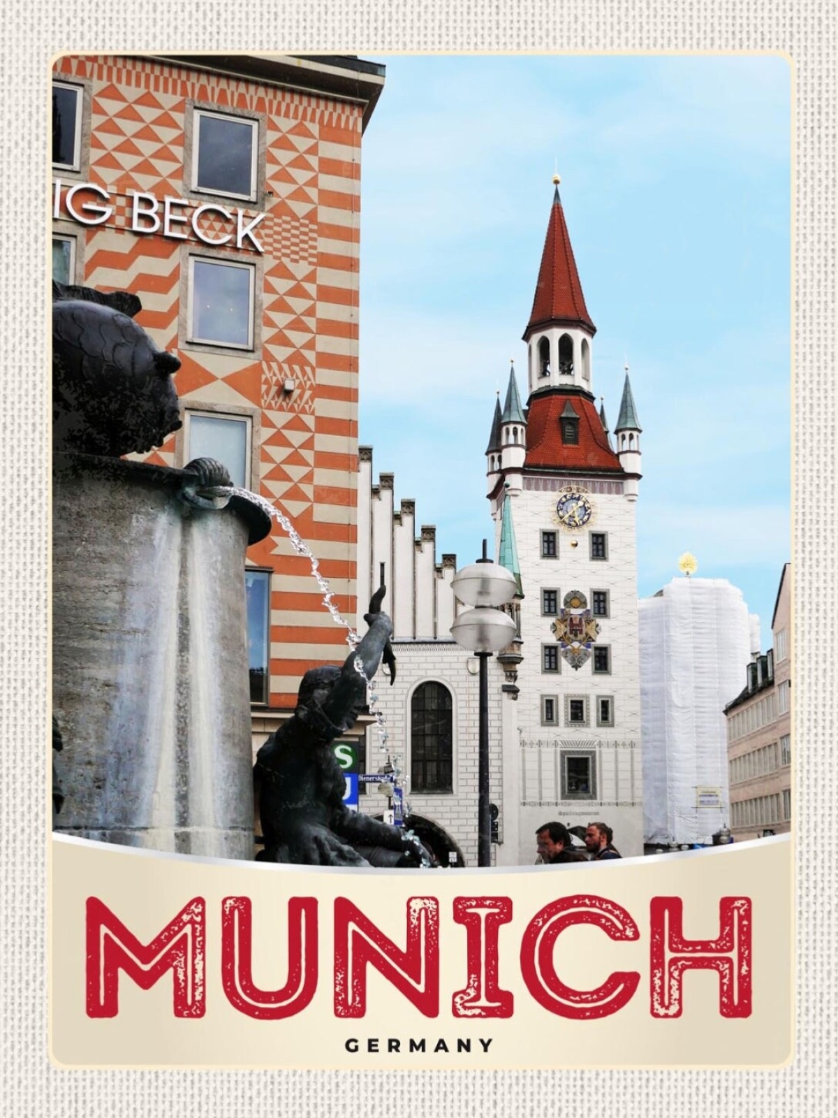 Schild Munich Germany München Altes Rathaus D 12x18 20x30 30x40 Blech od. Holz