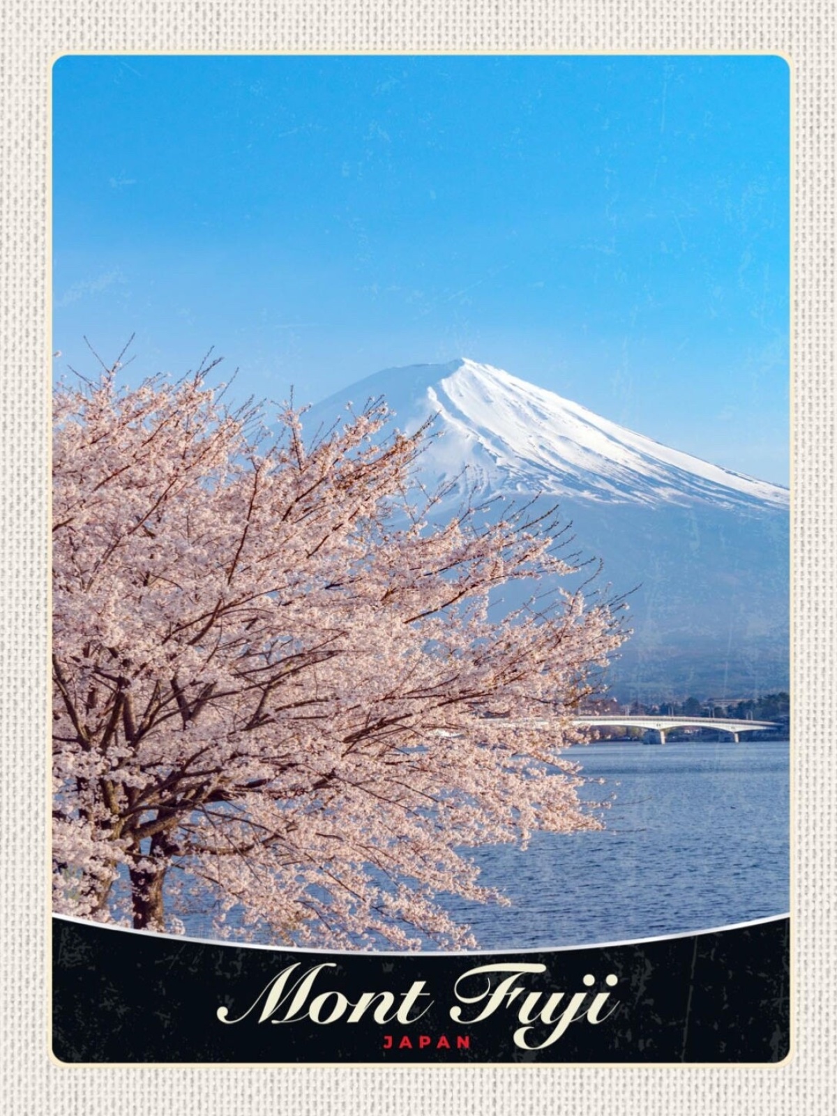 Schild Japan Mount Fuji San Berg Sakura Baum 12x18 20x30 30x40 Blech od. Holz