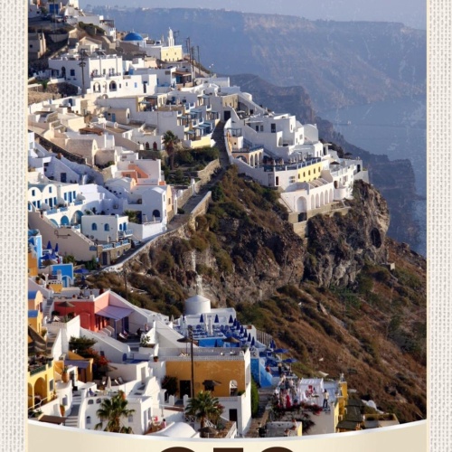 Schild Oia Greece Griechenland Santorin Stadt 12x18 20x30 30x40 Blech od. Holz