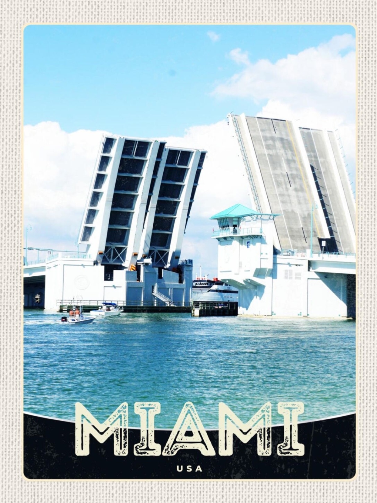 Schild Miami USA John's Pass Bridge Florida 12x18 20x30 30x40 Blech/Holz