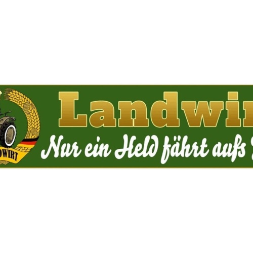 Schild Landwirt Held Feld Bauer Bauernhof Traktor Farm 46 x 10 Blech od. Holz