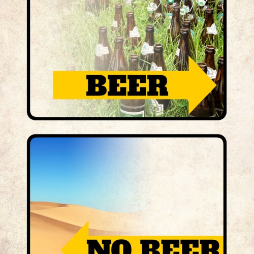 Schild Spruch Beer No Beer Bier Kein Bier Wegweiser Party Alkohol JW