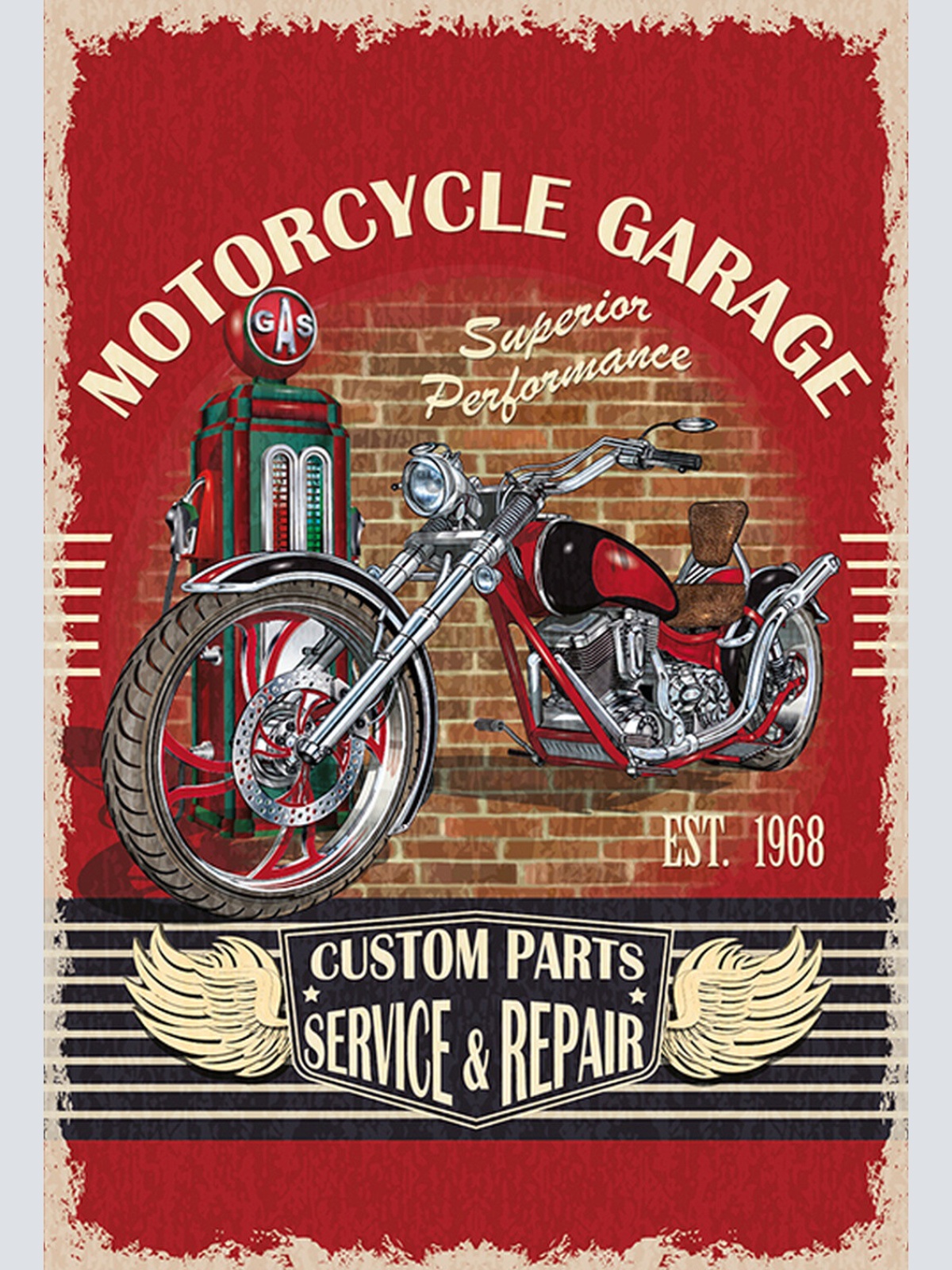 Schild Spruch Motorcycle Garage Motorrad Werkstatt Comic JW