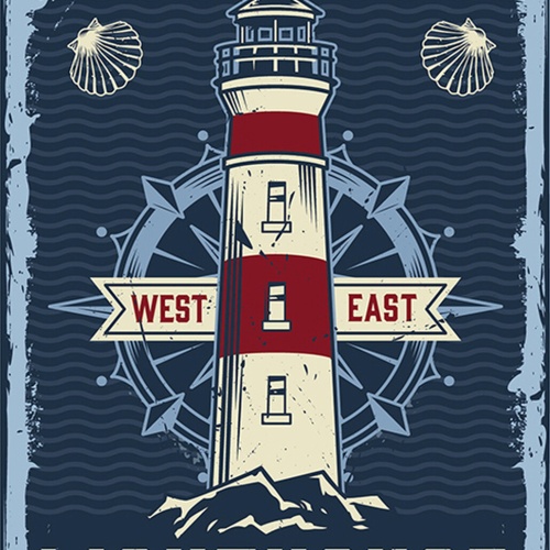 Schild Spruch Ocean Spirit Meeresgeist Lighthouse Leuchtturm Comic JW