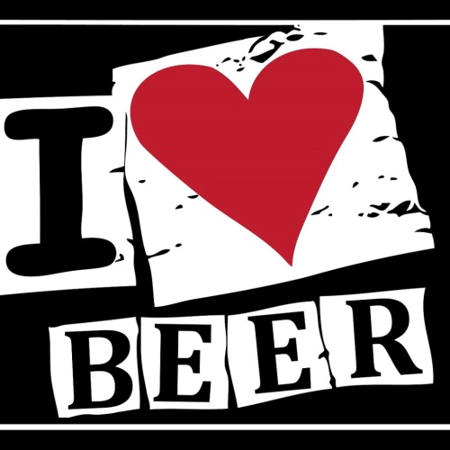 Schild Spruch I love Beer Ich liebe Bier Alkohol Party JW