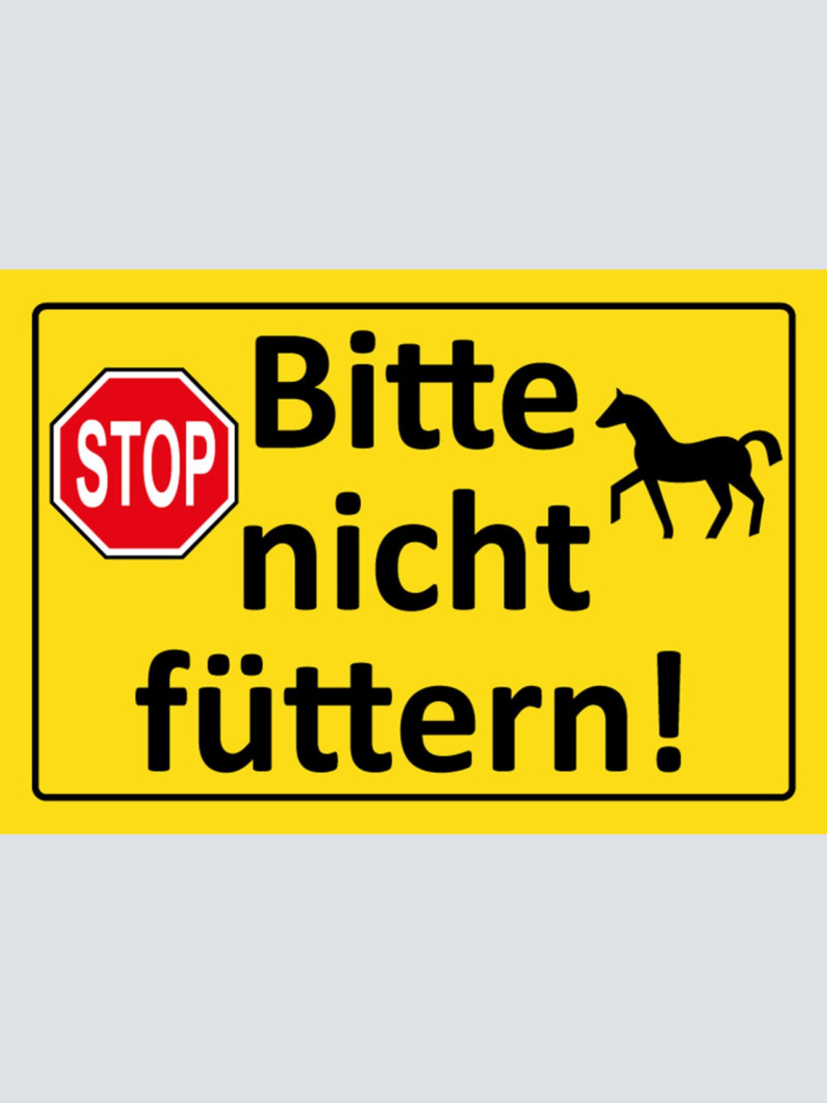 Schild Spruch Stop Bitte nicht füttern Pferd Warnung JW