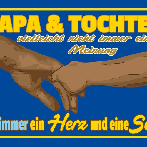 Schild Spruch Papa & Tochter Vielleicht nicht immer einer Meinung Aber immer JW