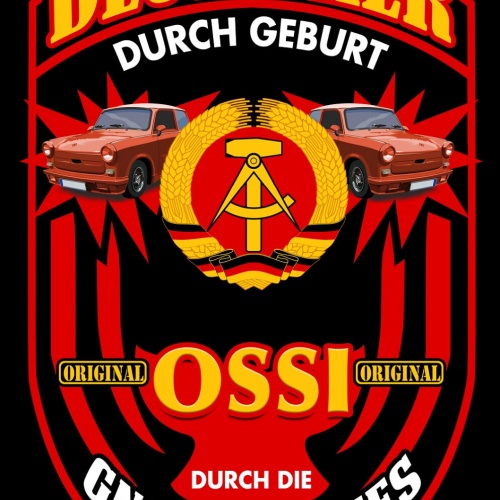 Schild Spruch Deutscher durch Geburt Ossi durch die Gnade Gottes DDR JW