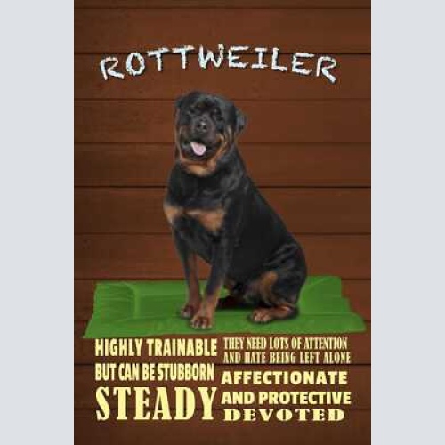 Schild spruch rottweiler steckbrief highl trainable gut trainierbar hund jw