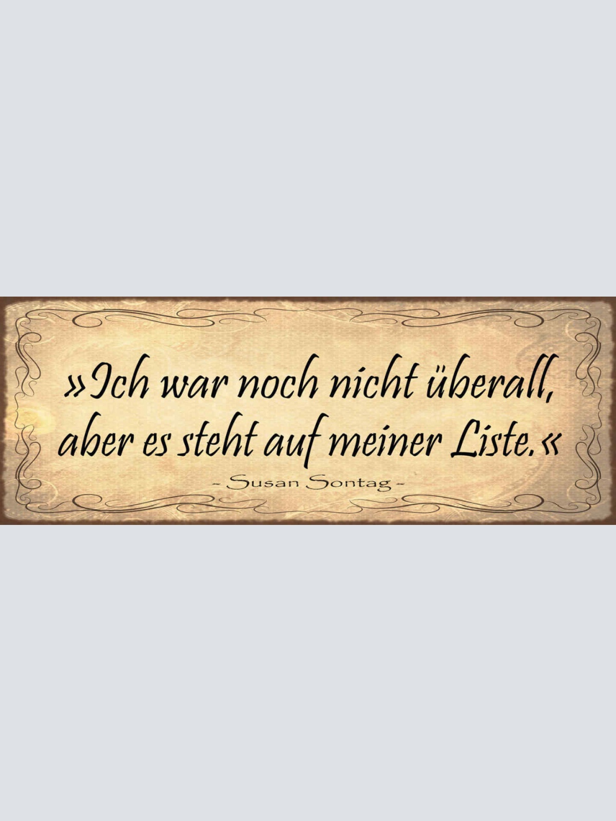 Schild Ich War Nicht Überall Aber Es Steht Auf Meiner Liste 27x10 Blech od.Holz