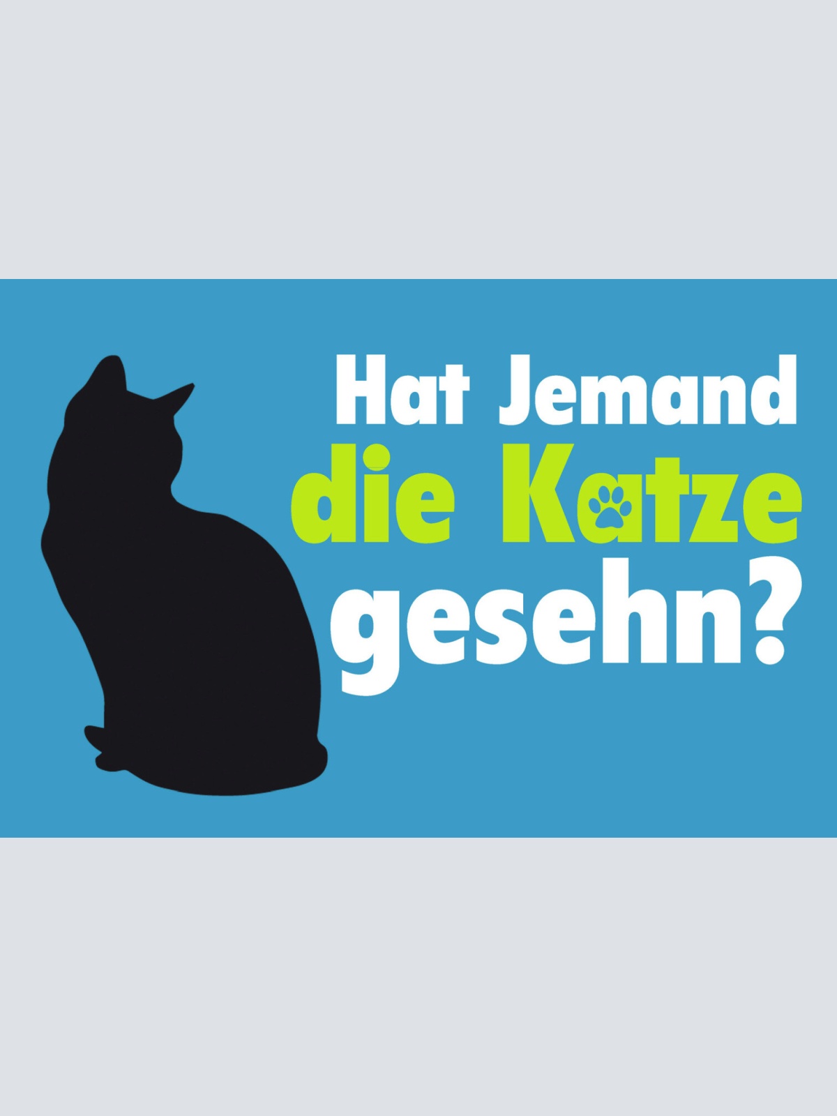 Schild Spruch Hat jemand die Katze gesehen JW
