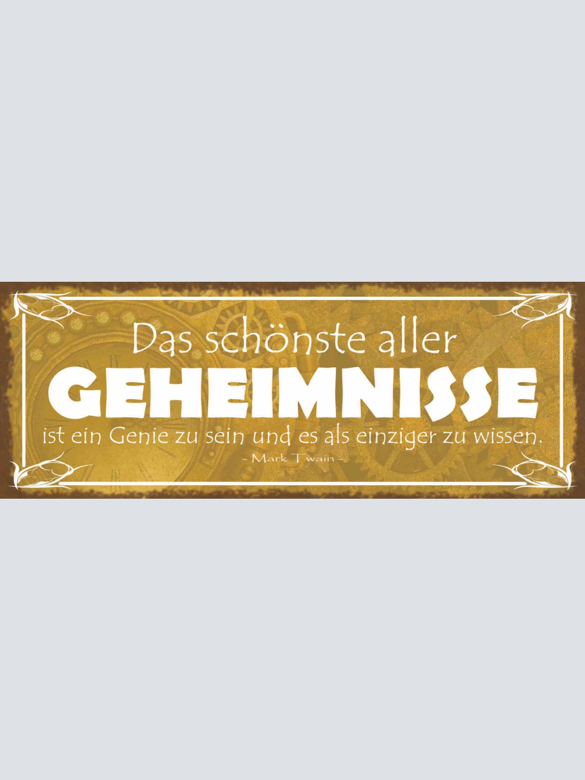 Schild Das Schönste Aller Geheimnisse Genie Zu Sein & Es Als Einziger Zu Wissen