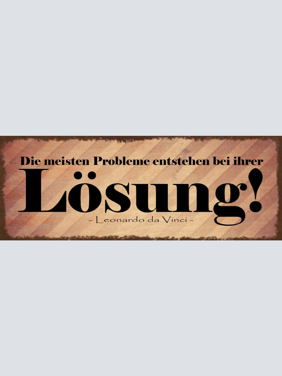 Schild Die Meisten Probleme Entstehen Bei Ihrer Lösung 27x10 Blech od.Holz