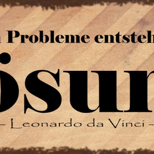 Schild Die Meisten Probleme Entstehen Bei Ihrer Lösung 27x10 Blech od.Holz