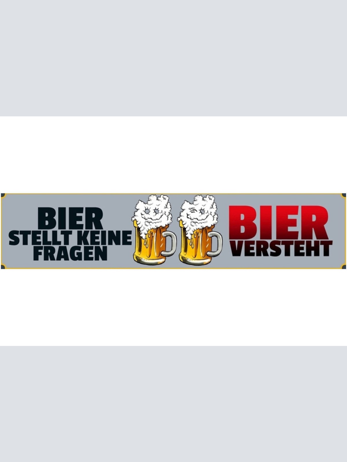 Schild Bier Keine Fragen Alkohol Glas Bar Lokal Wirt 46 x 10 Blech od. Holz