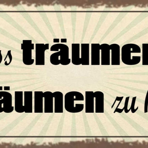 Schild Man Muss Träumen Wollen Um Träumen Zu Können Traum 27x10 Blech od.Holz