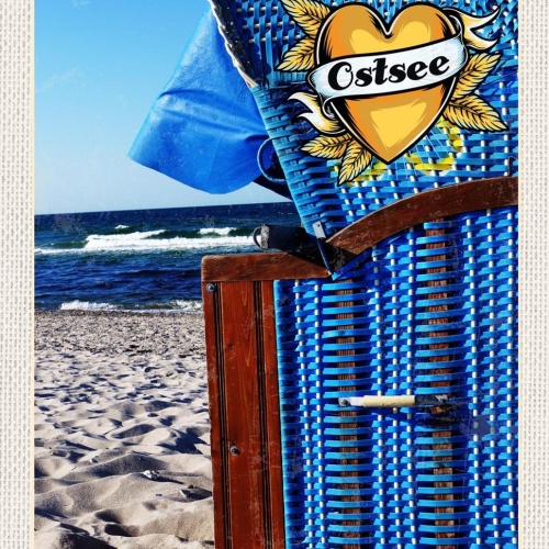 Schild Spruch Herz Liebe Ostsee Deutschland Strandkorb Strand Meer JW