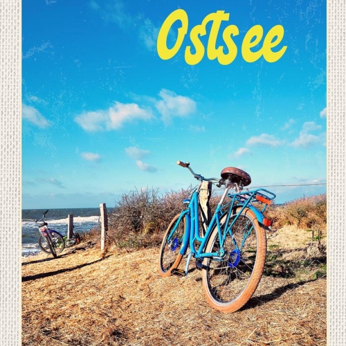 Schild Spruch Ostsee Deutschland Strand Meer Fahrräder JW