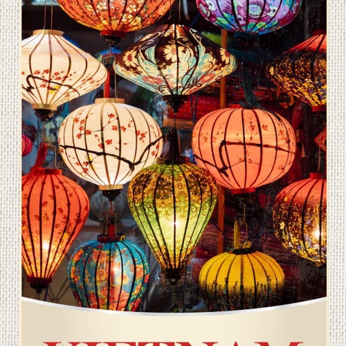 Schild Spruch Vietnam Lampions JW